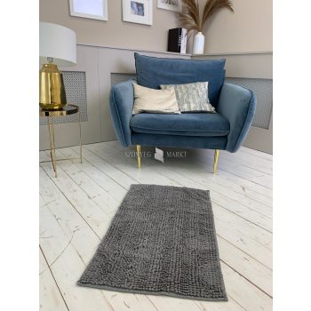 Textil sötétszürke (grey) fürdőszobai szőnyeg 50x80 cm