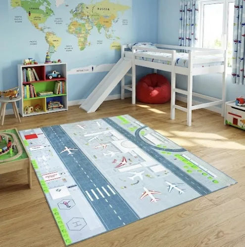Repülőtér mintás gyerekszőnyeg 70x140 cm