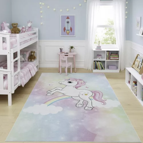 Unikornis mintás gyerekszőnyeg 130x180 cm