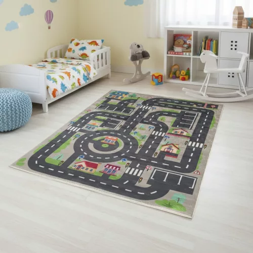 Város mintás gyerekszőnyeg 160x240cm