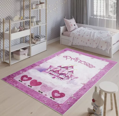 Princess kastély mintás gyerekszőnyeg 130x180 cm