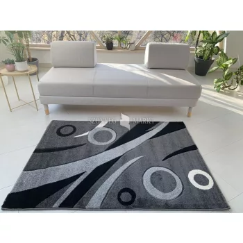   Karizma Szürke Fekete Karikás minta 146 (grey-black) szőnyeg      200x290