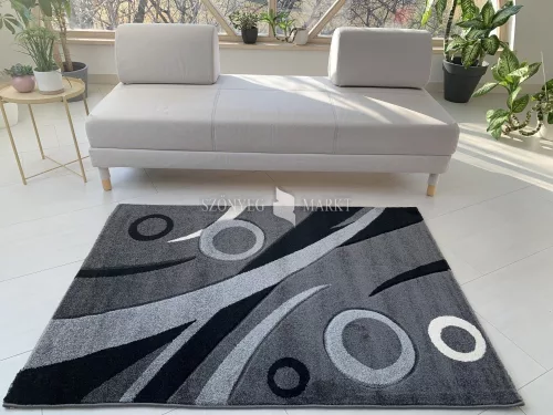 Karizma Szürke Fekete Karikás minta 146 (grey-black) szőnyeg  60x110