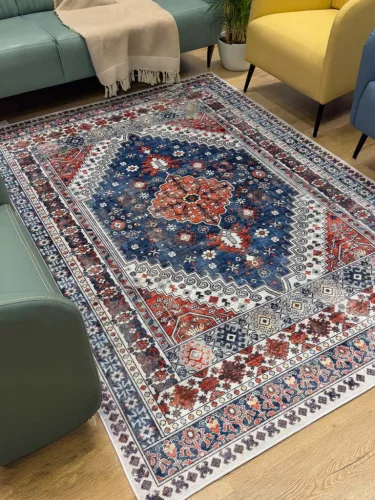 Carpetum kék-piros mintás vintage szőnyeg 160x230 cm