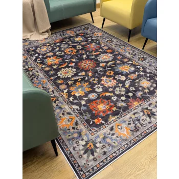 Carpetum kék alapon virágmintás vintage szőnyeg 50x80 cm