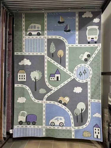 Kisváros mintás gyerekszőnyeg 80x150 cm