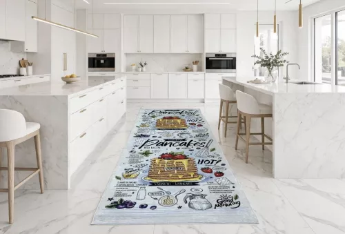 Konyhai szőnyeg 39770 bézs mintás 70x200 cm
