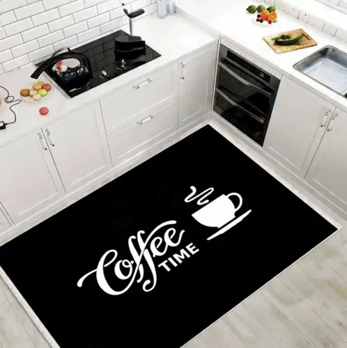 Coffee fekete konyhai szőnyeg 80x150 cm