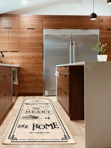 Bézs színű konyhai szőnyeg felirattal 67x150 cm