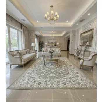 Zita 6188 bézs-fehér klasszikus szőnyeg 60x110