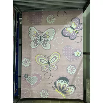 Rózsaszín pillangós gyerekszőnyeg 160x230 cm