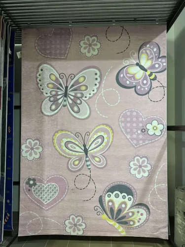 Rózsaszín pillangós gyerekszőnyeg 200x300 cm