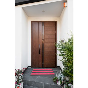 Piros, gumis lábtörlő 45x70 cm