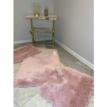   Scott Rózsaszín három részből álló fürdőszobai szőnyeg szett 50x80 cm 