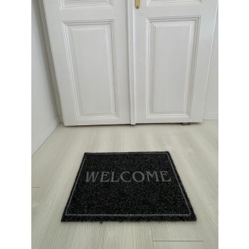 'Welcome' antracit szennyfogó szőnyeg 40x70 cm