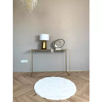 Vajpuha kerek shaggy sebano Fehér (white) 100x100