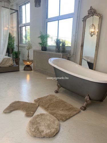  Shaggy beige (bézs) fürdőszoba szőnyeg 3 részes 50x80cm