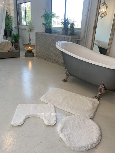  Shaggy Fehér (white) fürdőszoba szőnyeg 3 részes 50x80cm