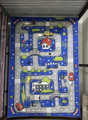 Meseváros mintás gyerekszőnyeg 80x150 cm