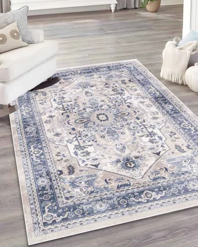 Carpetum bézs alapon kék mintás 120x180