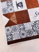 Szürke és barna vintage csempe mintás konyhai szőnyeg 70x200 cm